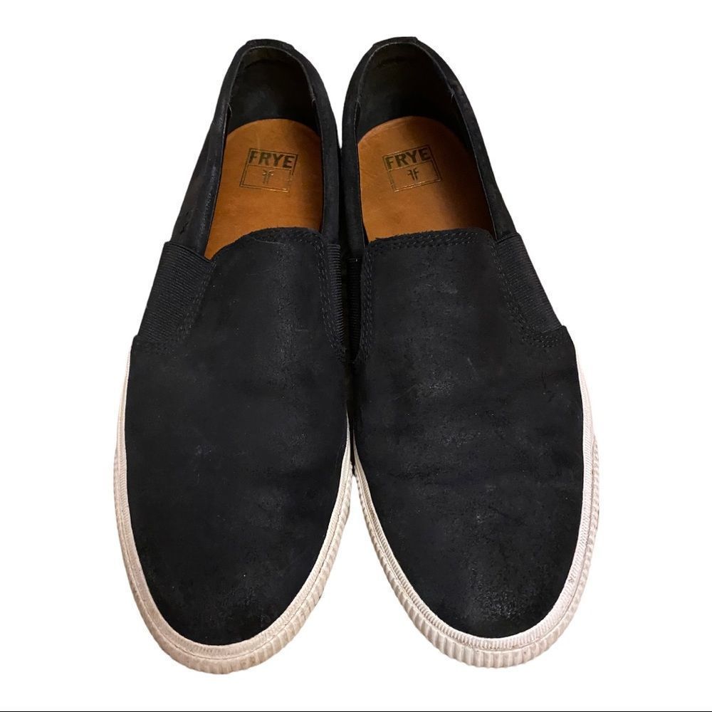 Frye Men’s Black Leather Slip On Sneaker Shoes Size 11.5 - Picture 9 of 13
